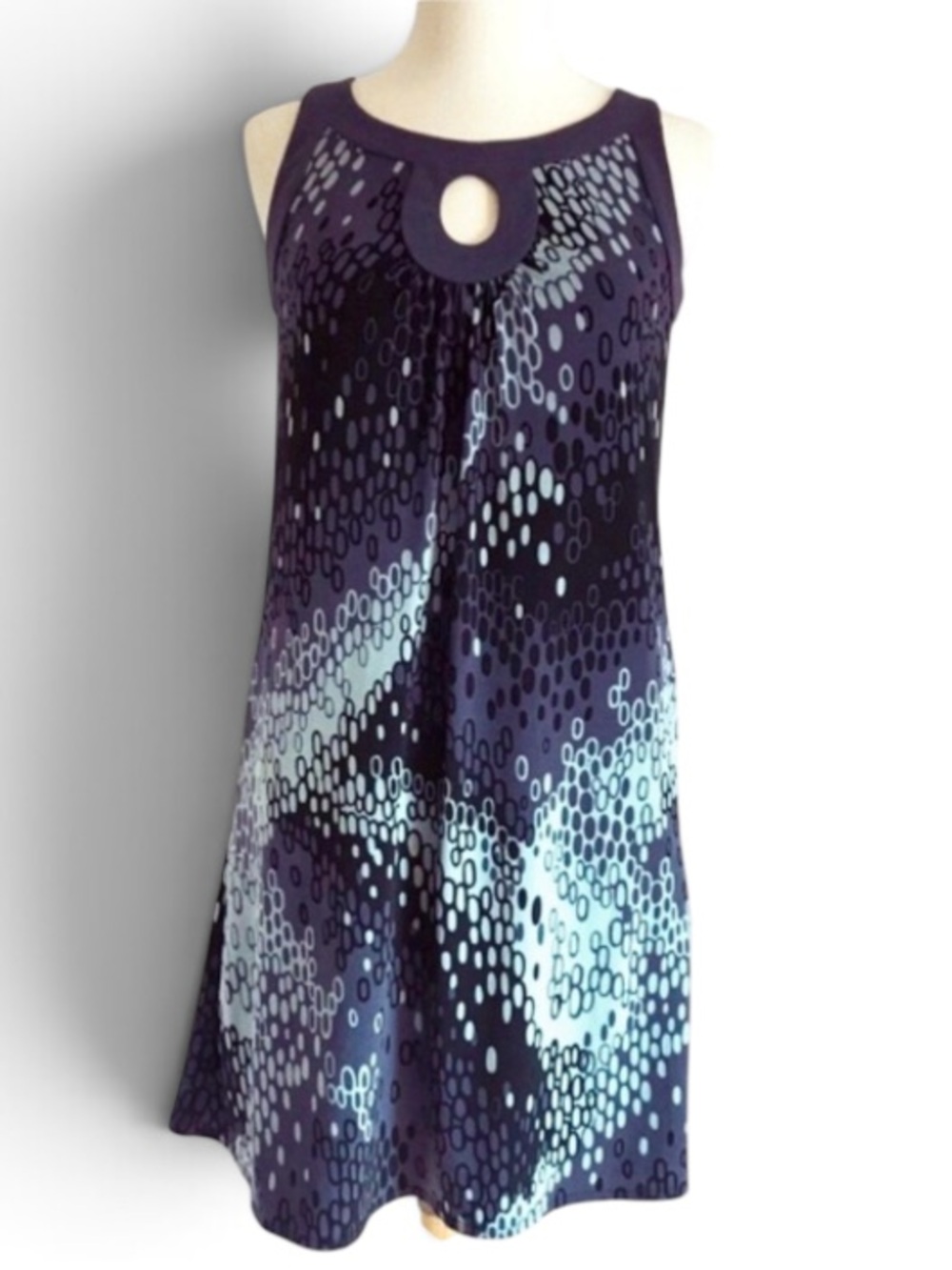 LAUNDRY Mod Print Sleeveless Keyhole Mini Dress 2